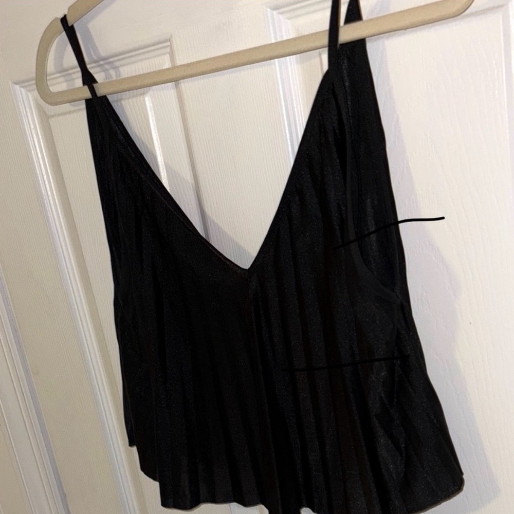 Zara Pleated Black Women's Top